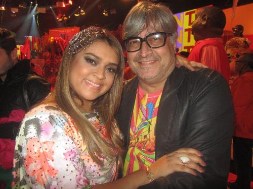 Preta Gil e Sérgio Mattos durante gravação do Esquenta de Carnaval(Foto: Blog do Sérgio Mattos)