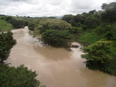 O Rio Gongogi não está em seu nível normal(Foto: Iguaí Mix)