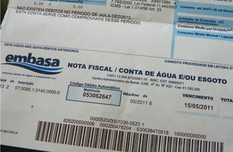Conta da água