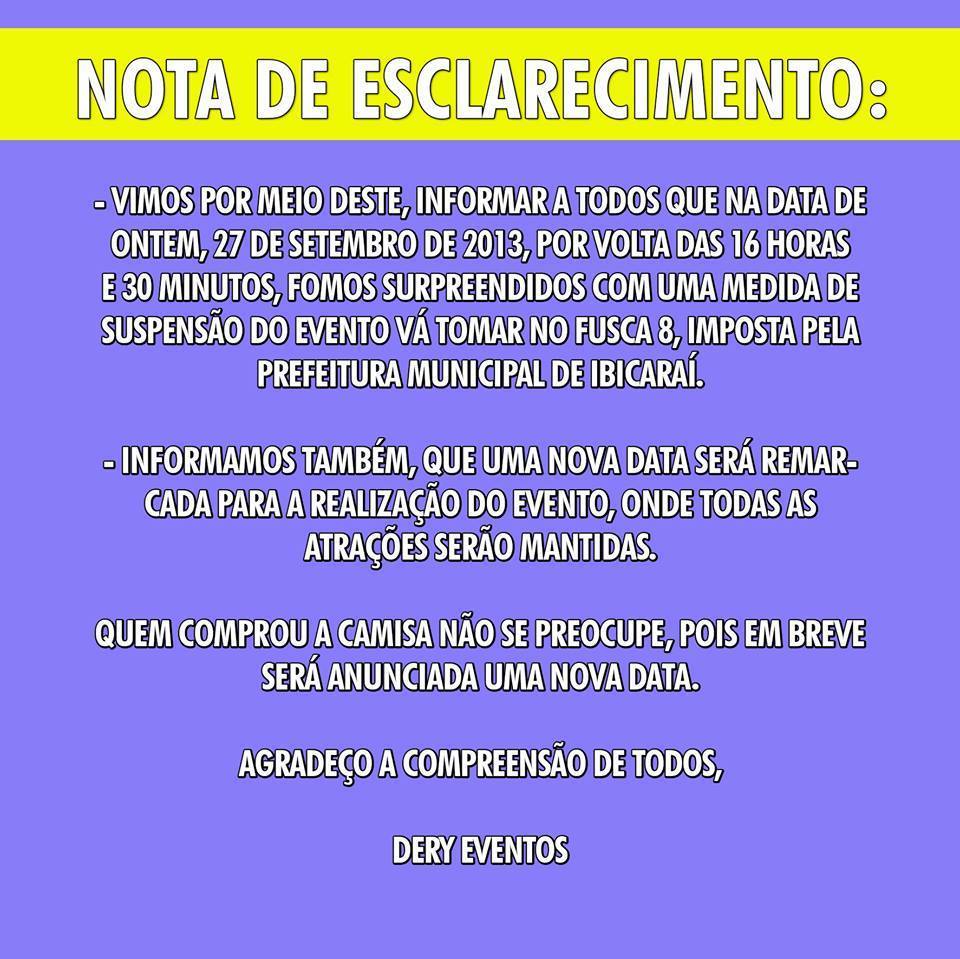 vá tomar no fusca, nota