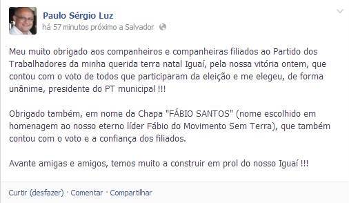 Paulo Sérgio Luz_presidente PT