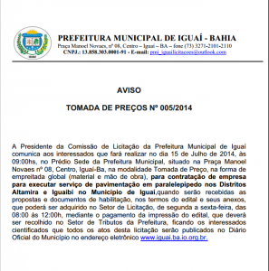 Licitação de Serviço