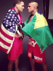 Weidman e Belfort em foto de divulgação para luta cancelada de maio (Foto:Reprodução /Instagram)