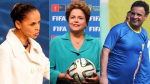 Marina Silva, Dilma Roussef e Aécio Neves, candidatos à presidência do Brasil em 2014  (Montagem: ESPN.com.br/Reuters e Getty)