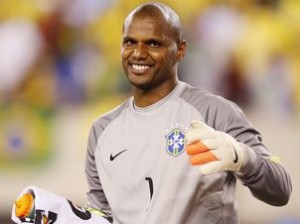 Jefferson defendeu pênalti cobrado por Messi (Foto: Rafael Ribeiro/CBF)