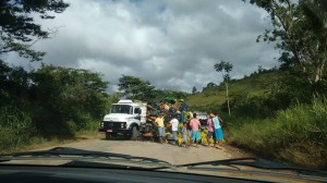 Moradores socorrem motorista na BA 262 (Foto: Internauta)