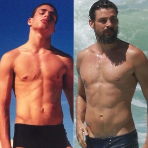 Cauã Reymond com 17 e 34 anos (Foto: Instagram e Agnews)