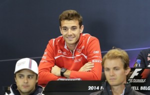 Jules Bianchi durante a coletiva de imprensa dos pilotos no GP da Bélgica do ano passado  (Foto: Reuters)