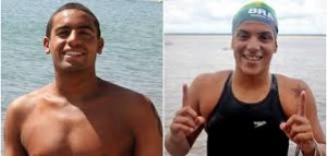 A CHARGE DOS nadadores baianos Allan do Carmo e  Ana Marcela Cunha  (Foto: Reprodução)