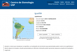 O abalo sísmico foi registrado pelo centro de Sismologia USP (Foto: Reprodução)