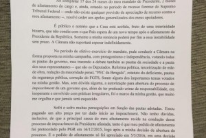 Carta de renúncia de Eduardo Cunha à presidência da Câmara(Foto: Divulgação)